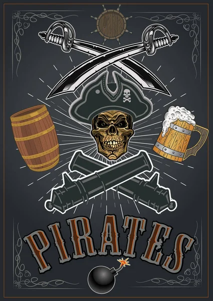 Kubek Piwem Dla Piratów — Wektor stockowy