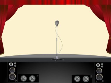 Konser mikrofonlu tiyatro sahnesi