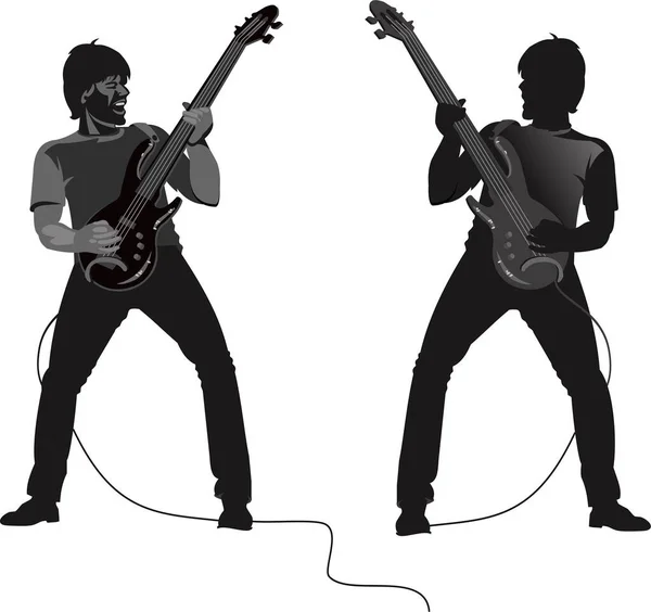 Rock Roll Guitariste Musicien — Image vectorielle