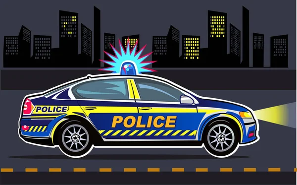 Απεικόνιση Του Αυτοκινήτου Της Αστυνομίας — Διανυσματικό Αρχείο