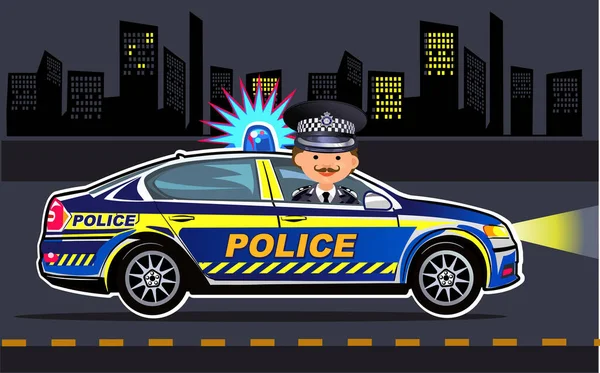 Απεικόνιση Του Αυτοκινήτου Της Αστυνομίας — Διανυσματικό Αρχείο