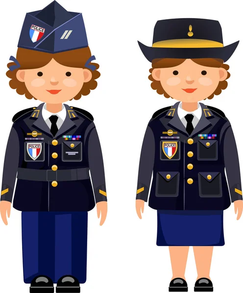 Francia París Mujeres Policía — Vector de stock