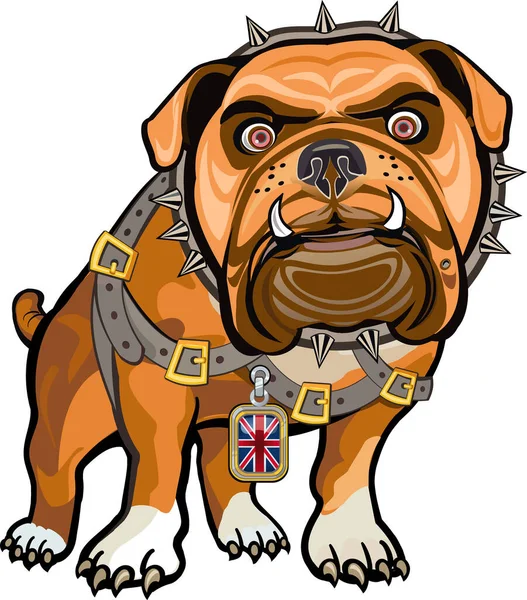 Bulldog Anglais Fla Britannique — Image vectorielle