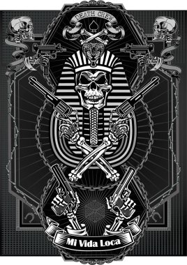 Illustration of Pharaoh Skull B/W