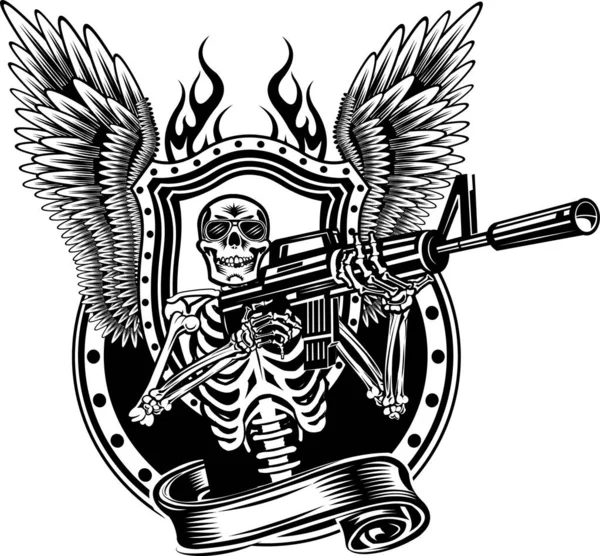 Скелет Стрілянина — стоковий вектор