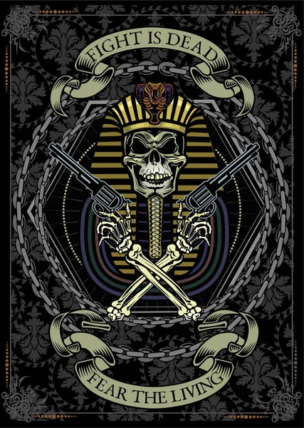 Illustratie Van Farao Skull — Stockvector