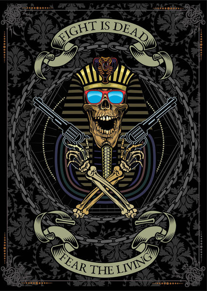 illustration of Skull tattoo Combat