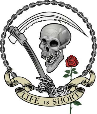 Kafatası dövmesi. Hayat kısadır 