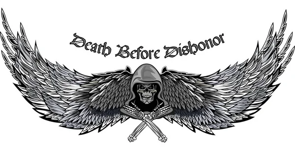 Death Dishonor Calavera — Archivo Imágenes Vectoriales