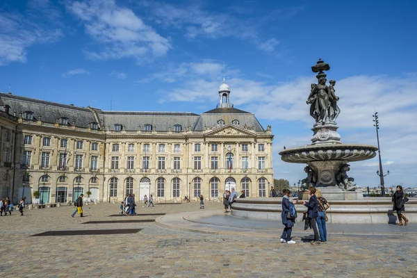 Place de la Bourse Meydanı Bordeaux, Fransa — Stok fotoğraf