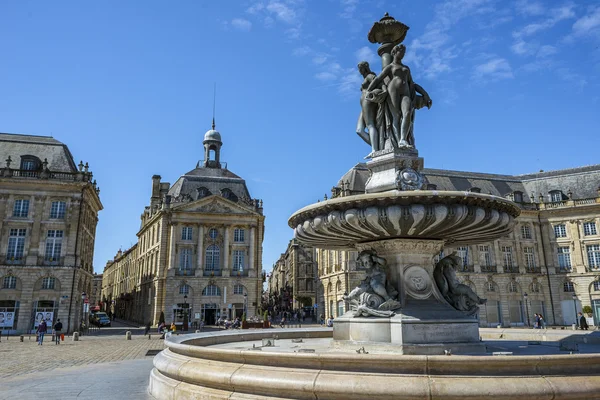 Place de la Bourse plein in Bordeaux, Frankrijk — Stockfoto