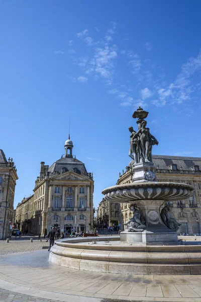 Place de la Bourse Meydanı Bordeaux, Fransa — Stok fotoğraf