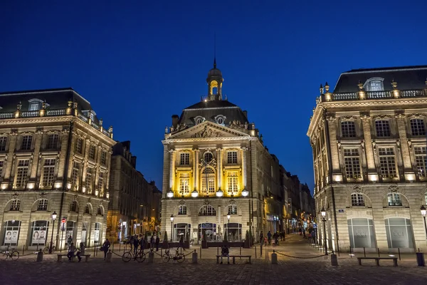 Place de la Bourse Meydanı Bordeaux, Fransa — Stok fotoğraf