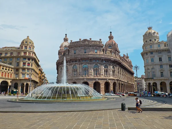 Plac Piazza Raffaele De Ferrari w Genui. Liguria, Włochy. — Zdjęcie stockowe