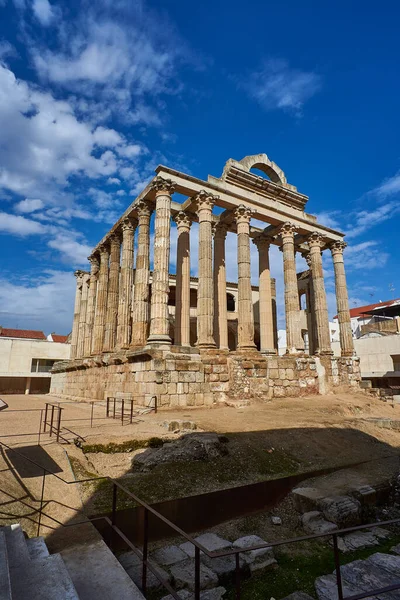 Archaeological Remains Roman Temple Diana Downtown Merida Province Badajoz Extremadura — Stock Photo, Image