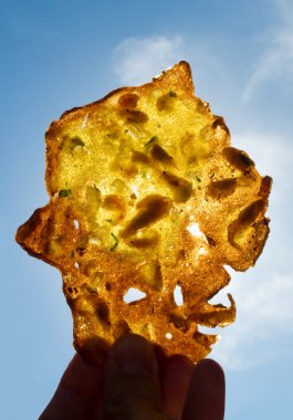 Tortilla de camarones arka ışık.