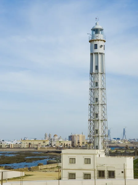 Σαν Σεμπαστιάν κάστρο φάρο. Cadiz, Ανδαλουσία. Ισπανία — Φωτογραφία Αρχείου