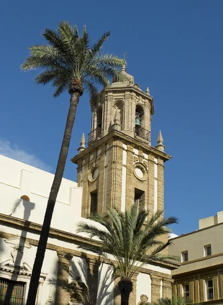 教堂 de Santiago 在大教堂广场。卡迪斯. — 图库照片