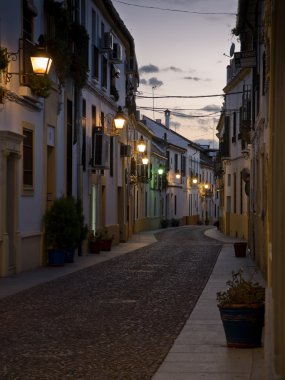 Cordoba eski şehrin tipik sokak. Andalusia, İspanya.