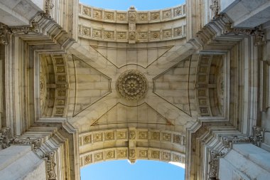 Arco da Rua Augusta. Rua Augusta zafer Arch. Lizbon, Portekiz.