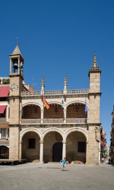 Main square ve Belediye Binası Plasencia, Caceres. İspanya
