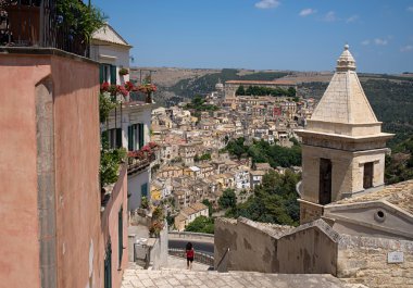 Ragusa Ibla cityscape. Sicilya, İtalya.