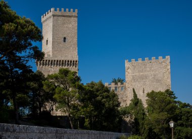 Castello di Venere Erice içinde. Sicilya, İtalya.