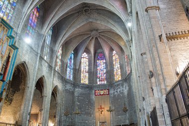 Basilica of Santa Maria del Pi. Barcelona, Spain. clipart