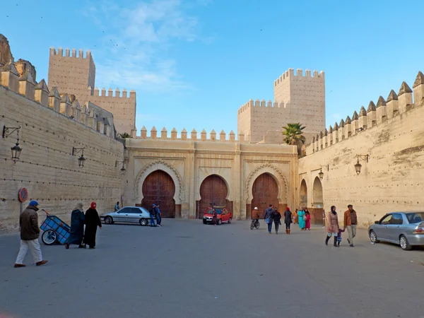 Bab Makina Plaza. Fez El Jedid, Morocco. Africa. — Stock Photo, Image