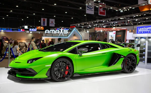 Bangkok Tailândia Abril 2021 Lamborghini Aventador Svj Exibido Bangkok International — Fotografia de Stock