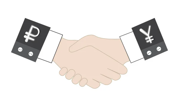 Vettore Dei Paesi Amicizia Concetto Handshake Accordo Affari Affare Cina — Vettoriale Stock