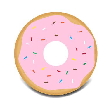 Üzerinde vektör simgesi olan tatlı pembe jöleli çörek.