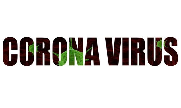 Coronavirus Copertina Parola Immagine Virus Sfondo Bianco Icona Logo Design — Vettoriale Stock