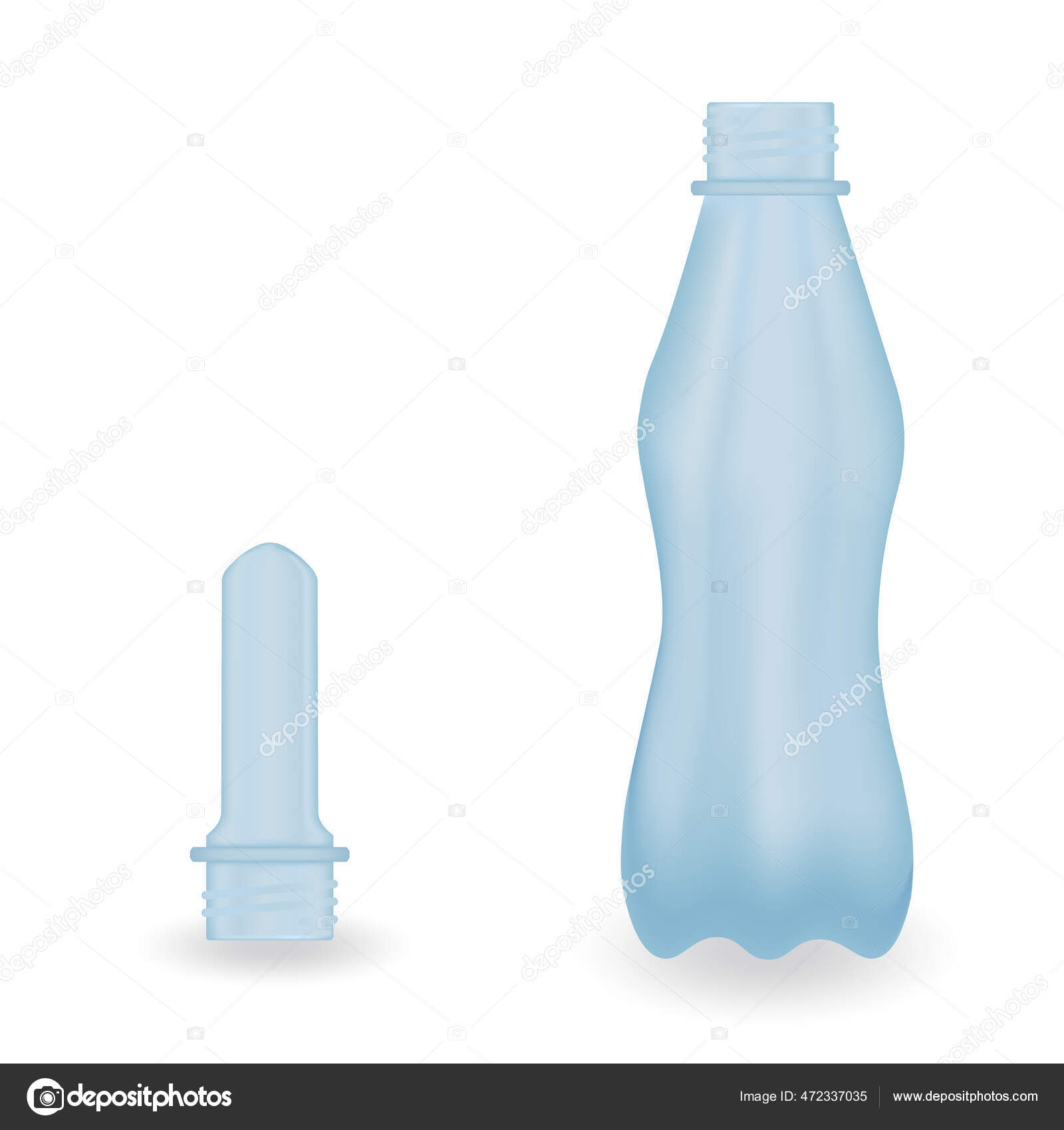 Raw Material Plastic Bottle Pet Bottle Blowing Process White Background Vector Image By C Isampuntarat Gmail Com Vector Stock
