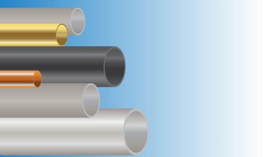 İş dünyası broşür tasarımı için şablon bakır ve pirinç borular.