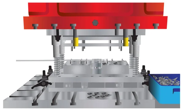 Vektor Hydraulického Lisovacího Stroje Upínacích Kroužků — Stockový vektor