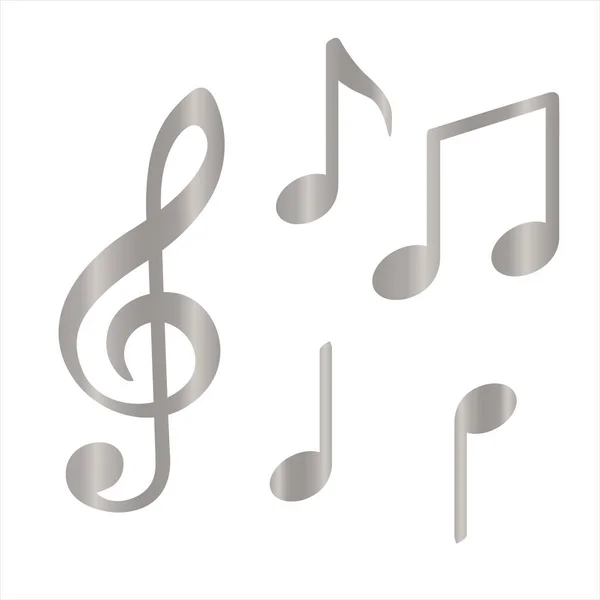 Plaque Musique Brillante Icône Note Musique Illustration Vectorielle Sur Fond — Image vectorielle