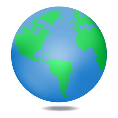 Beyaz arkaplanda Dünya küresi vektör resimleme simgesi