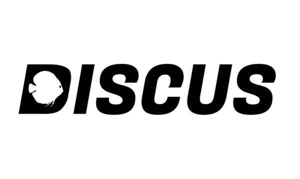 Discus Fish Logo Modello Etichetta Icona Vettoriale — Vettoriale Stock