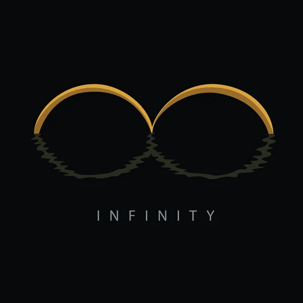 Logo Infinity Sfondo Nero Logo Aziendale Vettoriale Creativo Simbolo Astratto — Vettoriale Stock