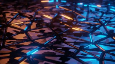 Üçgen geometrik hareketli arka plan. Soyut bilim kurgu manzara arka plan animasyonu