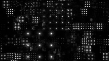 Soyut ızgara yakınlaştırma efekti arka planı. Hareket grafiği 4K uçan parçacık.