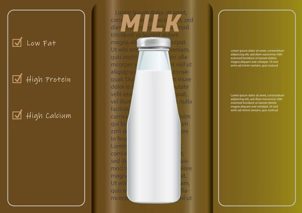 Milk Daily Product Template Brochure Banners Posters Natural Farm Product — Image vectorielle