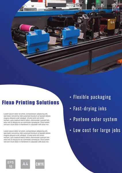 Formgivning Industriella Tryckerier Format Flexo Tryck Reklam Rapport Broschyr Bok — Stock vektor