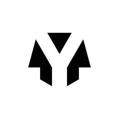 Y harfi logosunu görmeniz gerekir. Simgesi tasarım. Şablon öğeleri - vektör işareti