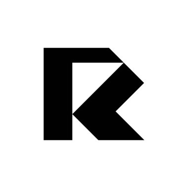 Harf R logosunu görmeniz gerekir. Simgesi tasarım. Şablon öğeleri - vektör işareti