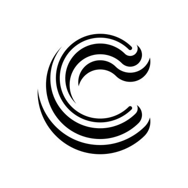 C harfi logosunu görmeniz gerekir. Simgesi tasarım. Şablon öğeleri - vektör işareti