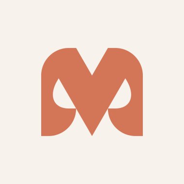 Harf M logosu. Simgesi tasarım. Şablon öğeleri - vektör işareti