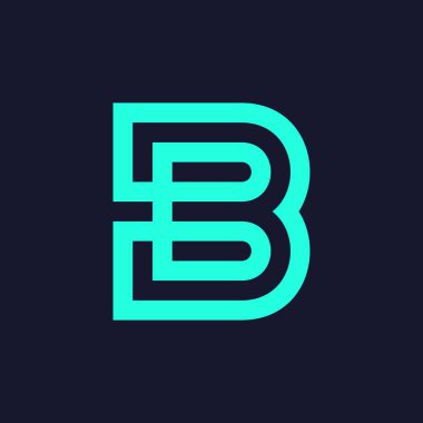 B harfi logosunu görmeniz gerekir. Simgesi tasarım. Şablon öğeleri - vektör işareti