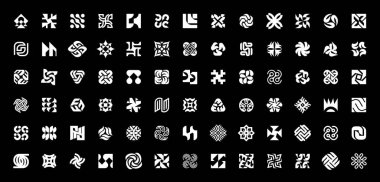 Soyut logo koleksiyonu. Geometrik soyut logolar. Simge tasarımı